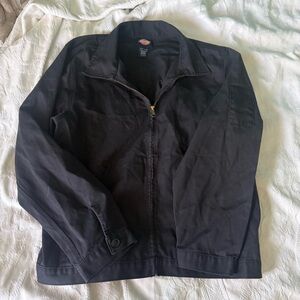 Men's Dickies Black Utility Work Zip Up Collared Jacket